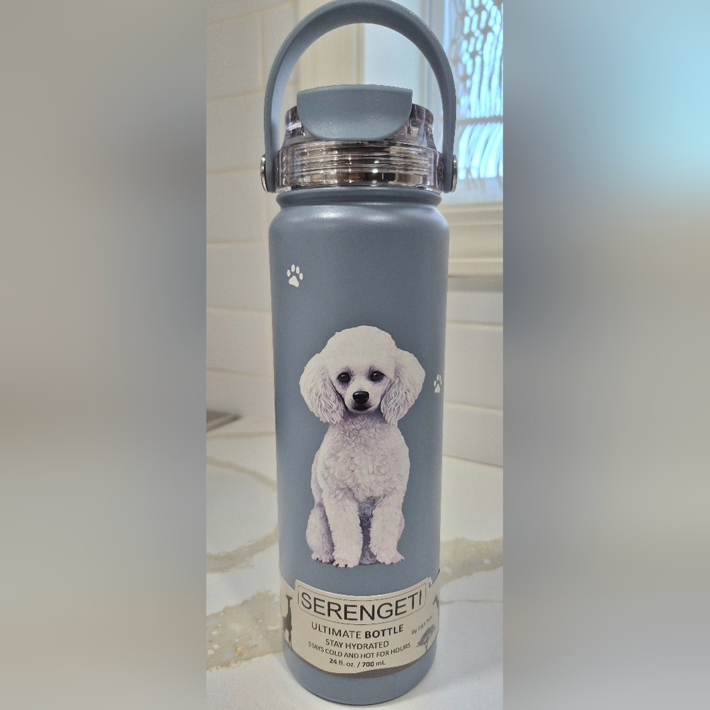 Poodle Serengeti Medium Grey Water Bottle - Picture 1 of 3